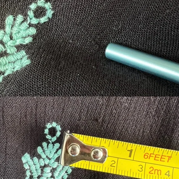 Free People Walking On A Dream Embroidered Mini Dress Black Boho Tunic Size M - Picture 10 of 13